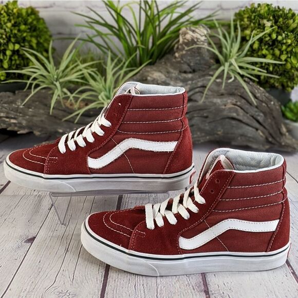 Vans Sk8-Hi Autumn Red Trainers Sneakers - Picture 4 of 8